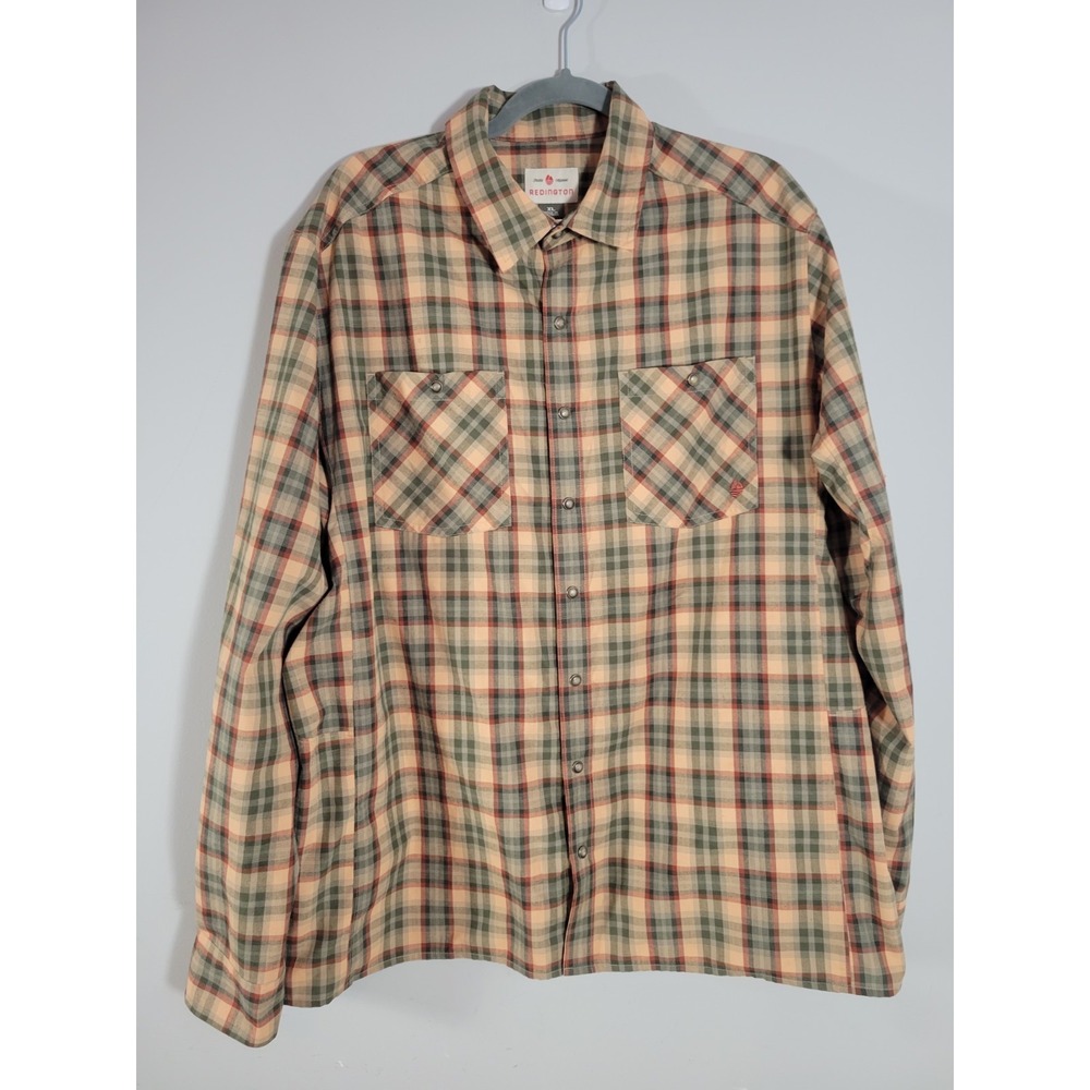 Redington Plaid Long Sleeve Button Shirt Built to Last Thicker XL